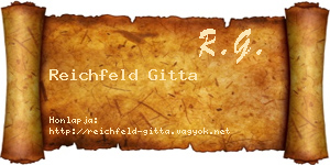 Reichfeld Gitta névjegykártya